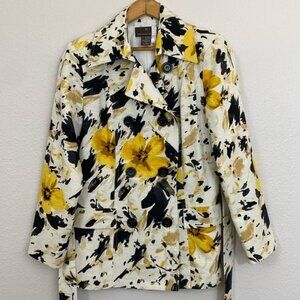 EUC Fenn Wright Manson Silk Blend floral print Spring Blazer Jacket size S